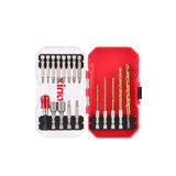 Ronix Rh-5453 18 PCS Multifunction Drill Bit Set for Wood Metal and Concrete Power Tools Kit Socket Drill Bits Set