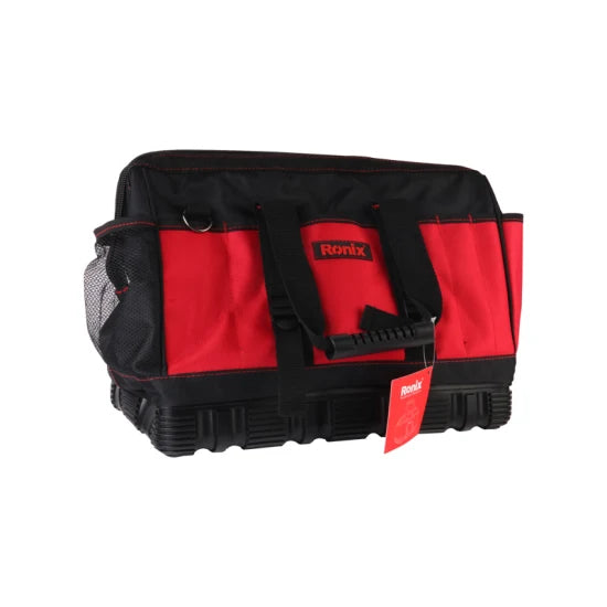 Ronix Rh-9141 Tool Bag with 14 Compartments 16 Inch Heavy Duty Waterproof Gate Mouth Large Compartment Electrician Tool Bag Waist Tool Belt Bag