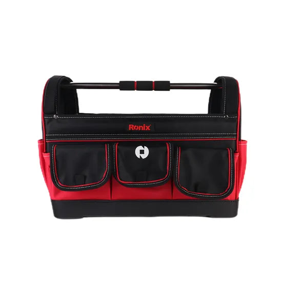 Ronix Rh-9145 17" Tool Bag with 15 Compartments Durable Large Compartment Electrician Tool Bag Heavy Duty Electrical Electricians Garden Tool Bag
