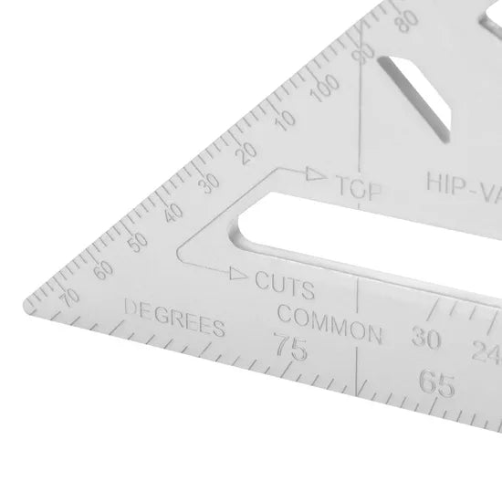 Ronix Rh-9790 7" Triangle Ruler Set High Precision Aluminum Square Ruler Professional Metal Aluminum Alloy Wood Working Triangle Ruler