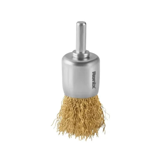 Ronix Rh-9939 Wire Brush Set Crimped Shaft Mounted Wheel Brushes Rotary Steel Wire Brush for Angle Grinder Industry Clean and Polish Metal Surface