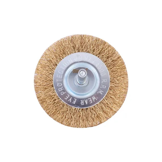 Ronix Rh-9939 Wire Brush Set Crimped Shaft Mounted Wheel Brushes Rotary Steel Wire Brush for Angle Grinder Industry Clean and Polish Metal Surface