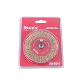 Ronix Rh-9944-9947 Crimped Shaft Mounted Wheel Brushes Rotary Steel Wire Brush for Angle Grinder Industry Clean and Polish Metal Surface