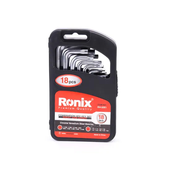 Ronix in Stock Model Rh-2052 Repair Hand Tool 18 PCS Allen Wrench Key Set Hex Key Set