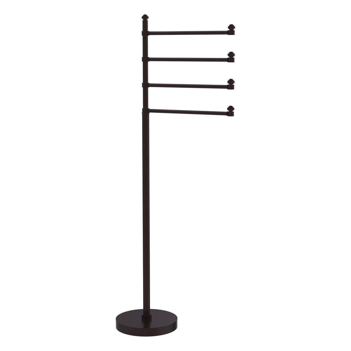 Allied Brass Southbeach Freestanding 4-Pivot Swing Arm Towel Stand, Satin Brass, 49 in H