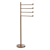 Allied Brass Southbeach Freestanding 4-Pivot Swing Arm Towel Stand, Satin Brass, 49 in H