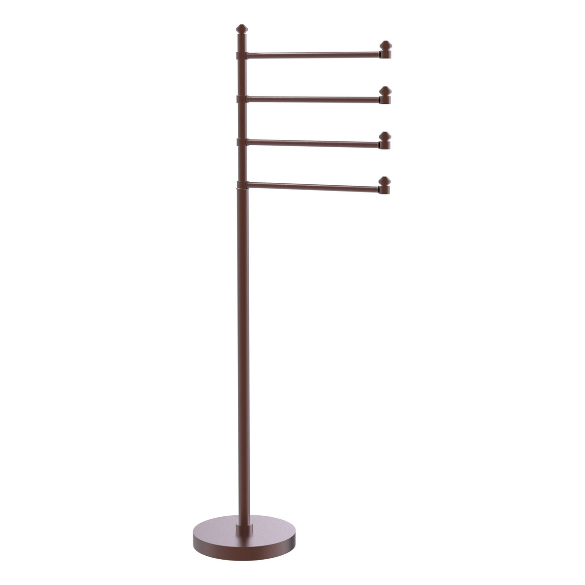 Allied Brass Southbeach Freestanding 4-Pivot Swing Arm Towel Stand, Satin Brass, 49 in H