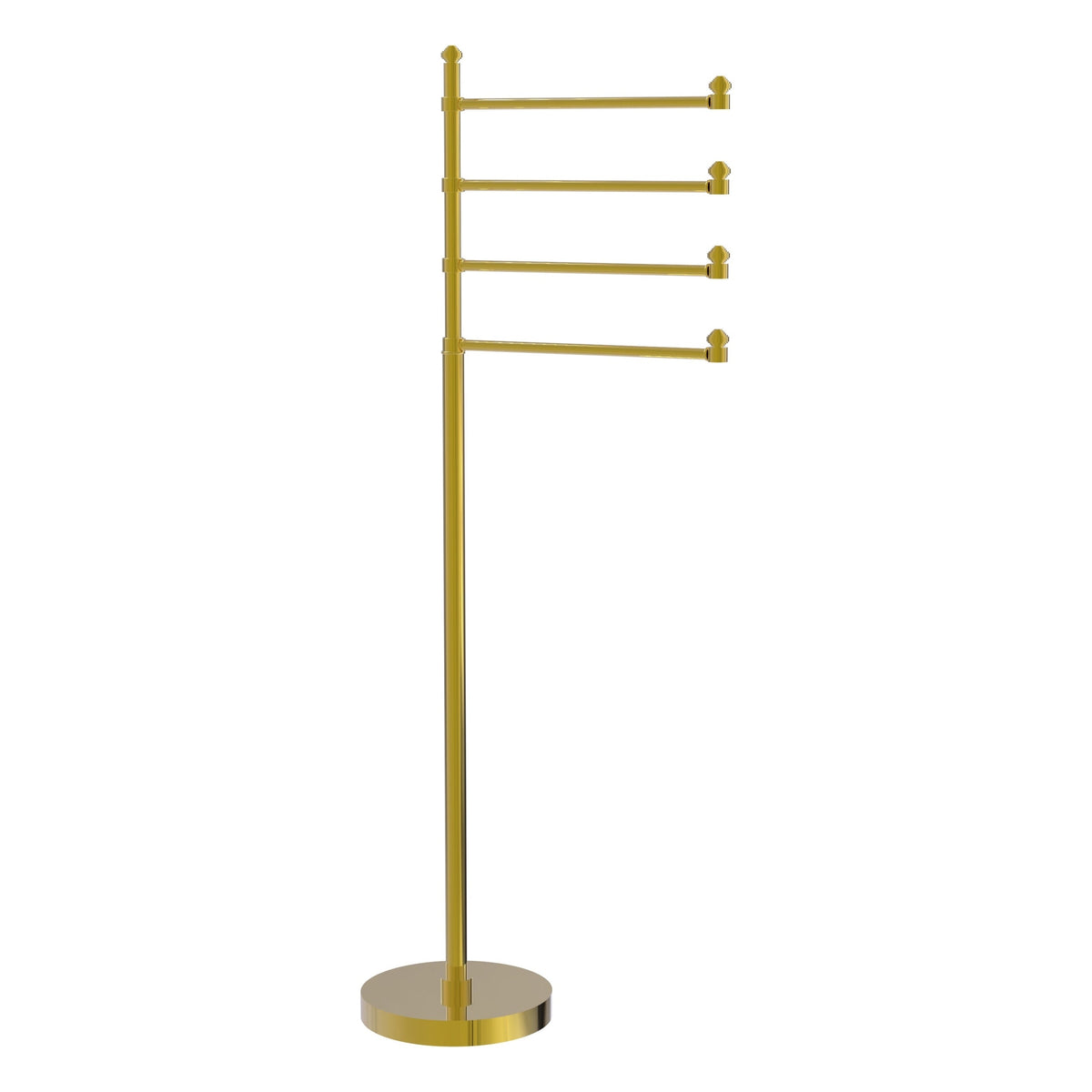 Allied Brass Southbeach Freestanding 4-Pivot Swing Arm Towel Stand, Satin Brass, 49 in H