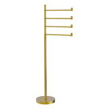 Allied Brass Southbeach Freestanding 4-Pivot Swing Arm Towel Stand, Satin Brass, 49 in H
