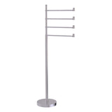 Allied Brass Southbeach Freestanding 4-Pivot Swing Arm Towel Stand, Satin Brass, 49 in H