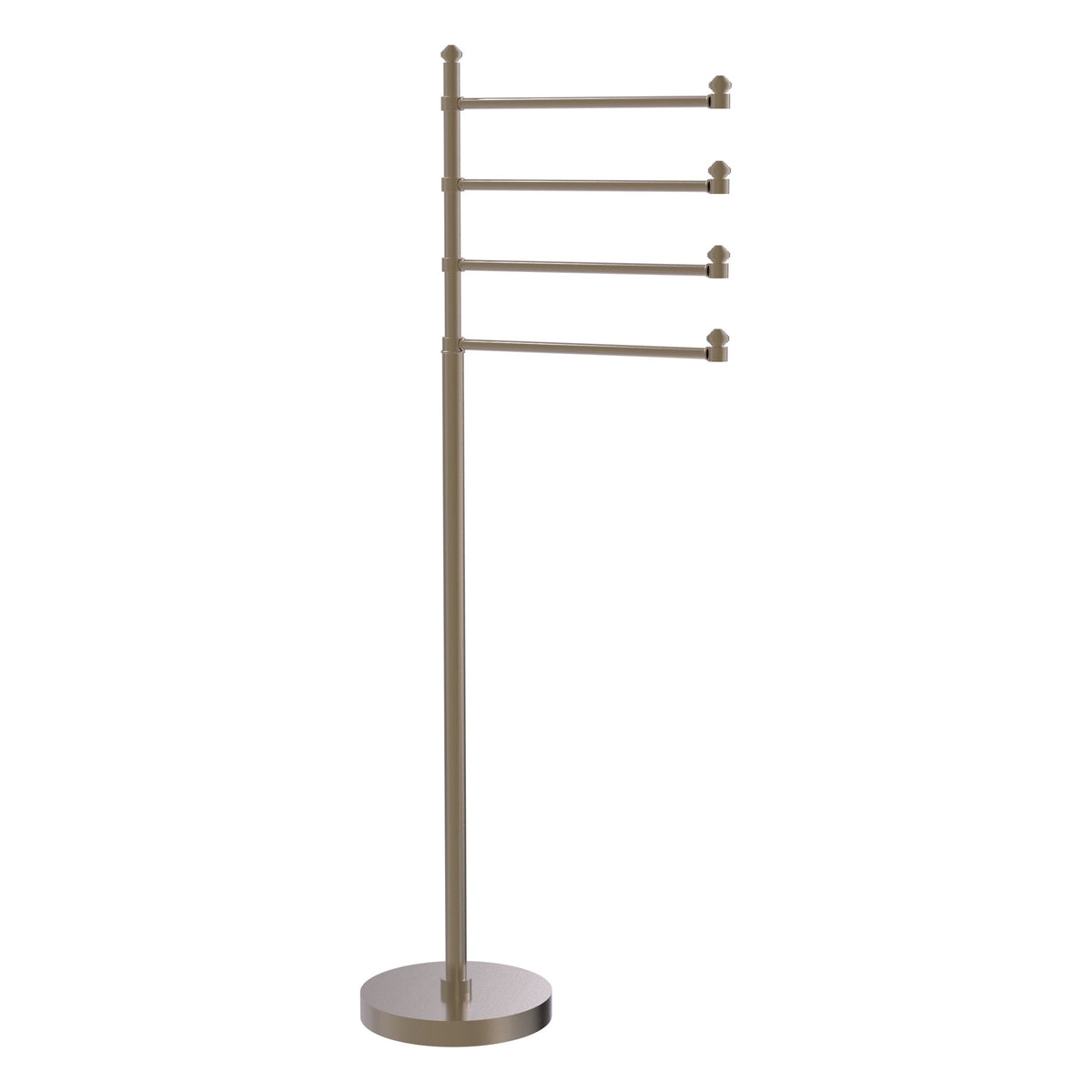 Allied Brass Southbeach Freestanding 4-Pivot Swing Arm Towel Stand, Satin Brass, 49 in H