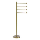 Allied Brass Southbeach Freestanding 4-Pivot Swing Arm Towel Stand, Satin Brass, 49 in H