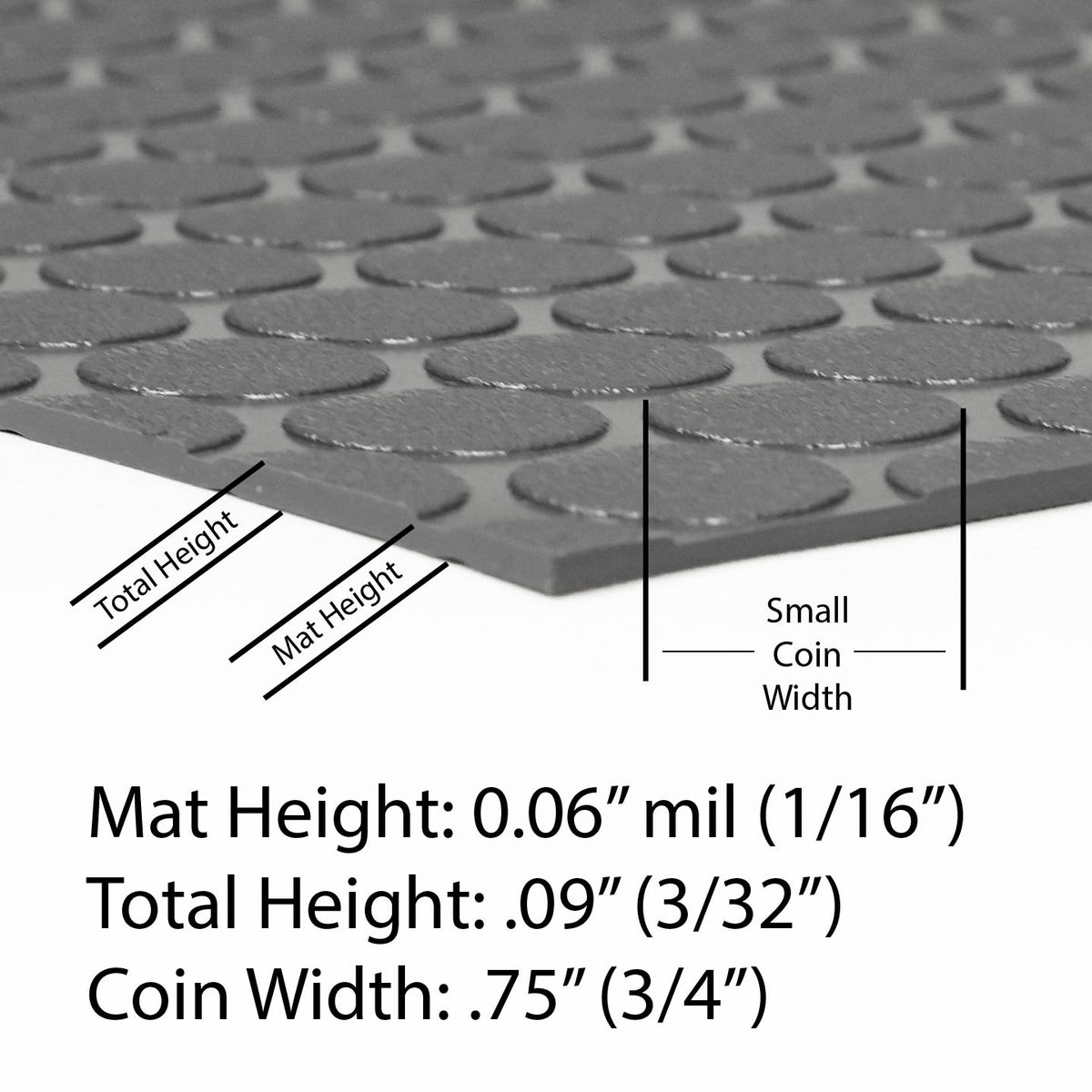 G-Floor Small Coin 5 ft. x 10 ft. Slate Grey Commercial Grade Vinyl Garage Flooring Cover and Protector