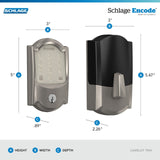 Schlage Camelot Encode Smart WiFi Deadbolt with Built‑In Alarm, Aged Bronze