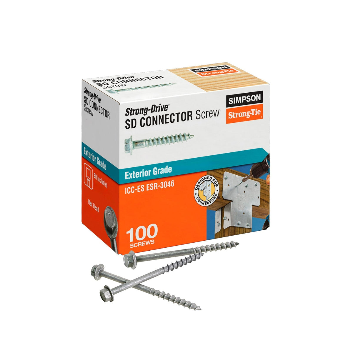 Simpson Strong-Drive Mechanically Galvanized Connector Screws 2-1/2" #10 100/Pack