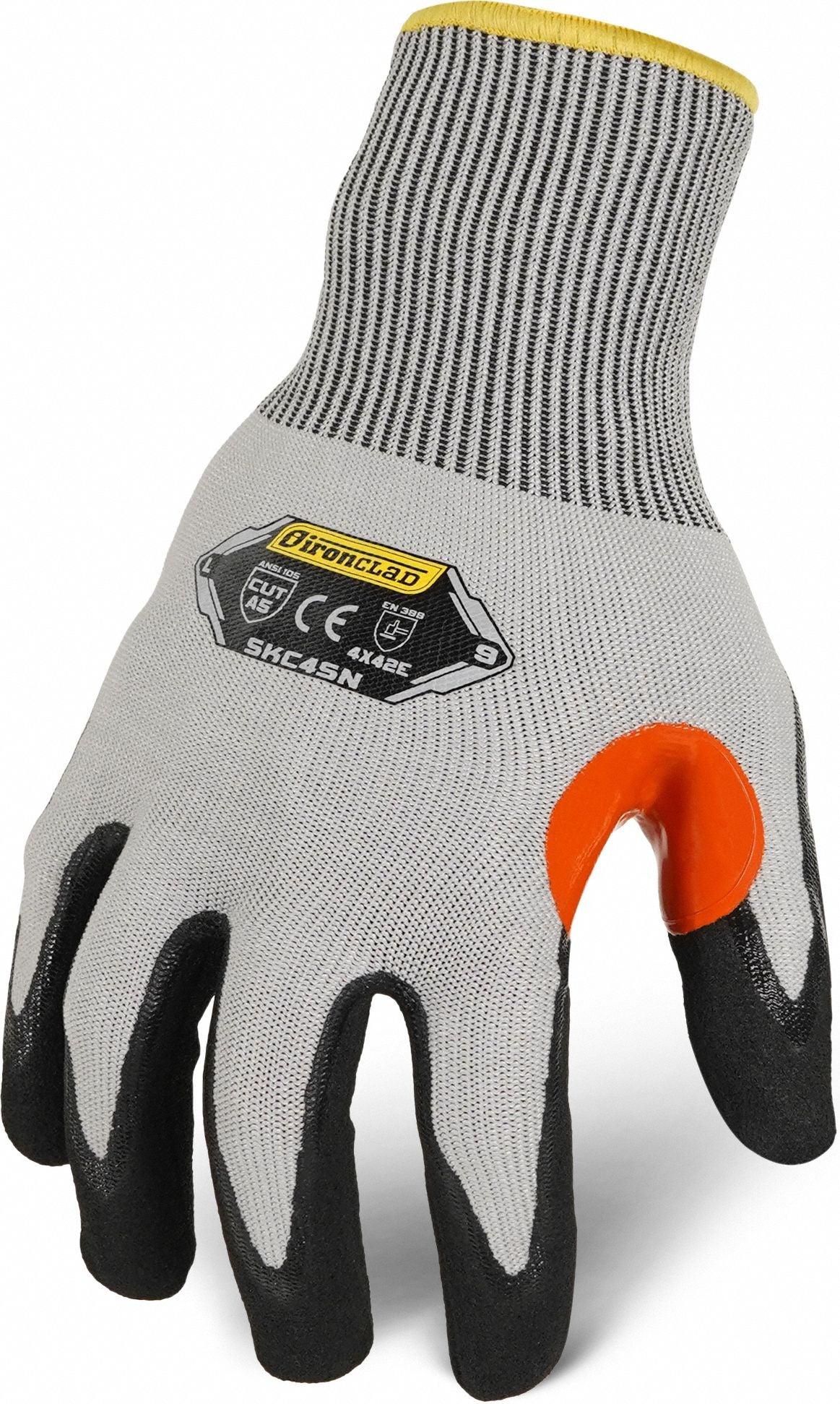 IRONCLAD Knit Work Glove - Extra Small, ANSI Level 4, Nitrile Palm