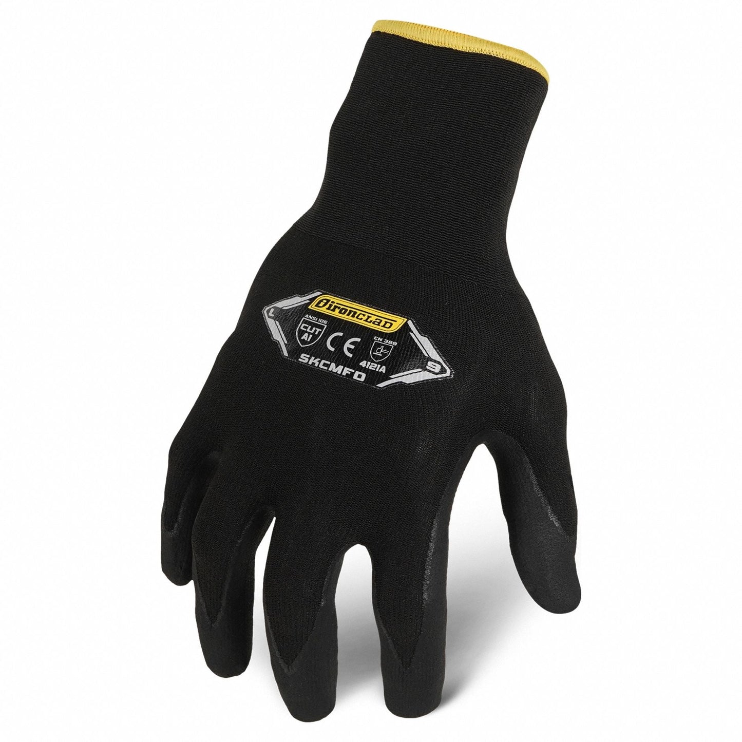 IRONCLAD COMMAND Seamless Knit Work Gloves Black Nitrile Dotted Size L