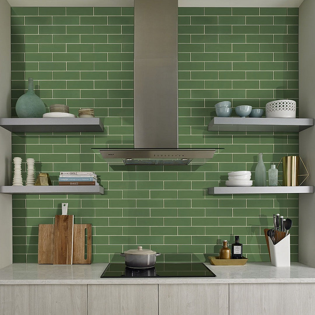 MSI Evergreen 9 in. x 3 in. x 8 mm Matte Glass Wall Tile (3.8 sq. ft. / Case)