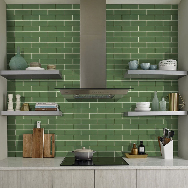 MSI Evergreen 9 in. x 3 in. x 8 mm Matte Glass Wall Tile (3.8 sq. ft. / Case)