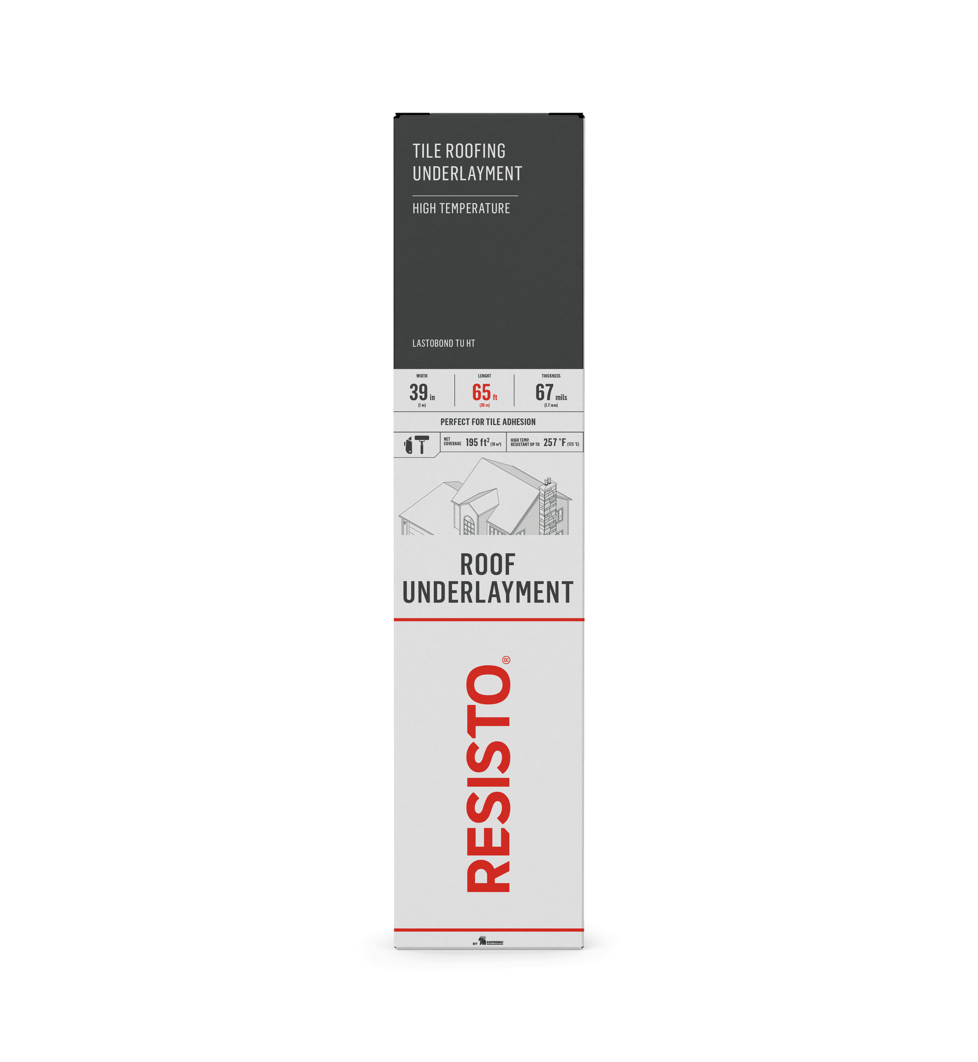 SOPREMA RESISTO LASTOBOND TU-HT Tile Roofing Underlayment 39-2/5" x 65' 3/5"