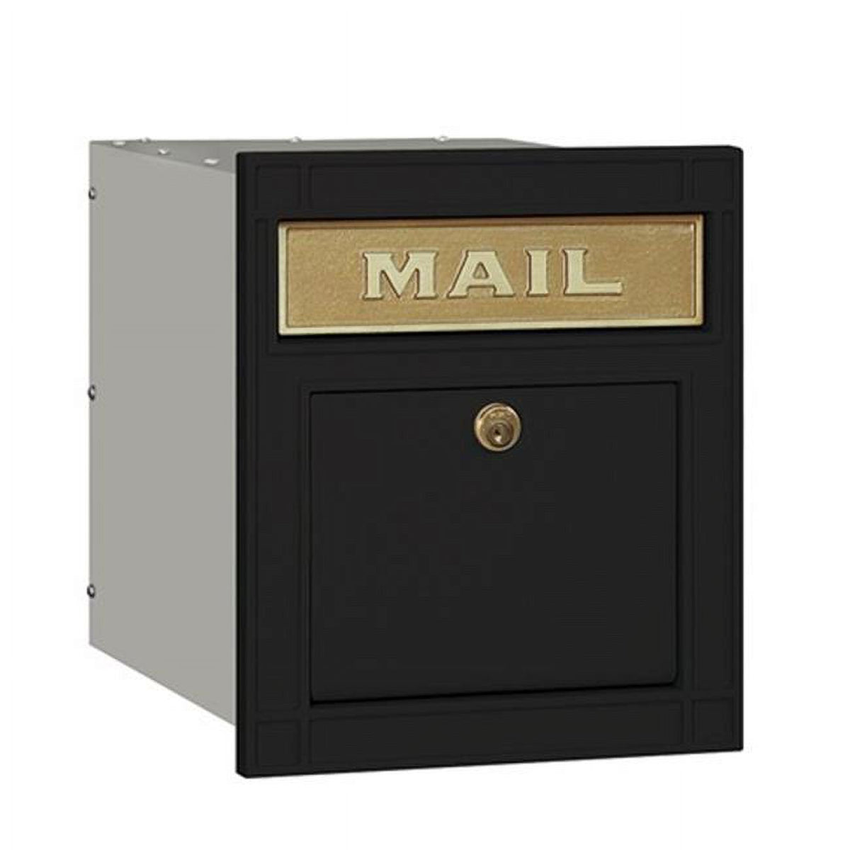 Salsbury 4100 Series Black Locking Plain Door Cast Aluminum Column Mailbox, 11.5 in W x 13.25 in H x 15.75 in D