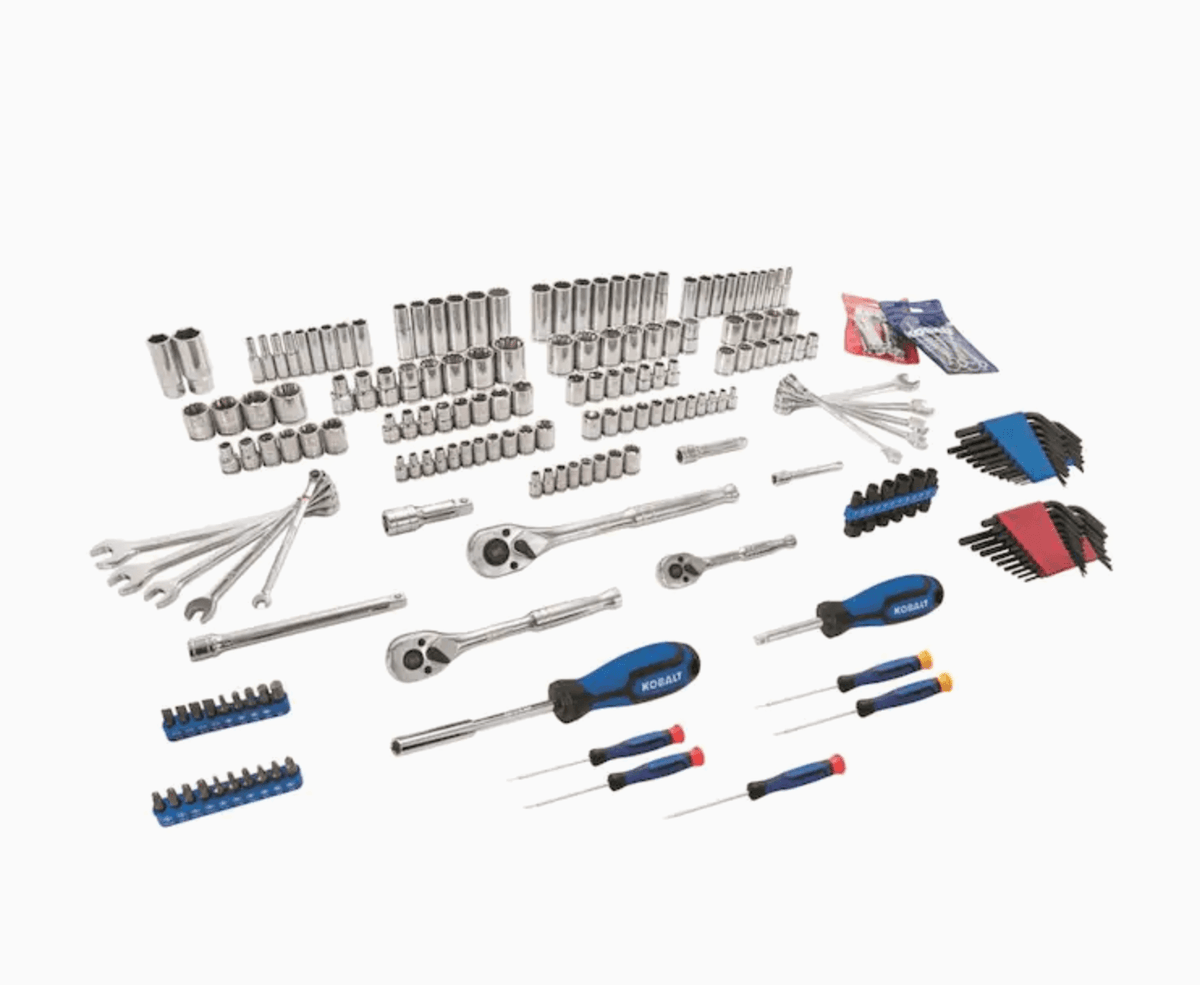 Kobalt 232-Piece Standard (SAE) and Metric Combination Polished Chrome Mechanics Tool Set