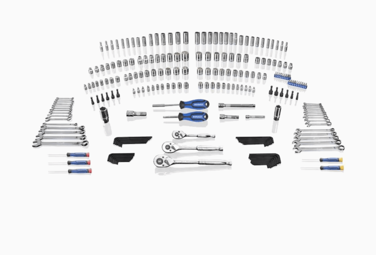 Kobalt 232-Piece Standard (SAE) and Metric Combination Polished Chrome Mechanics Tool Set