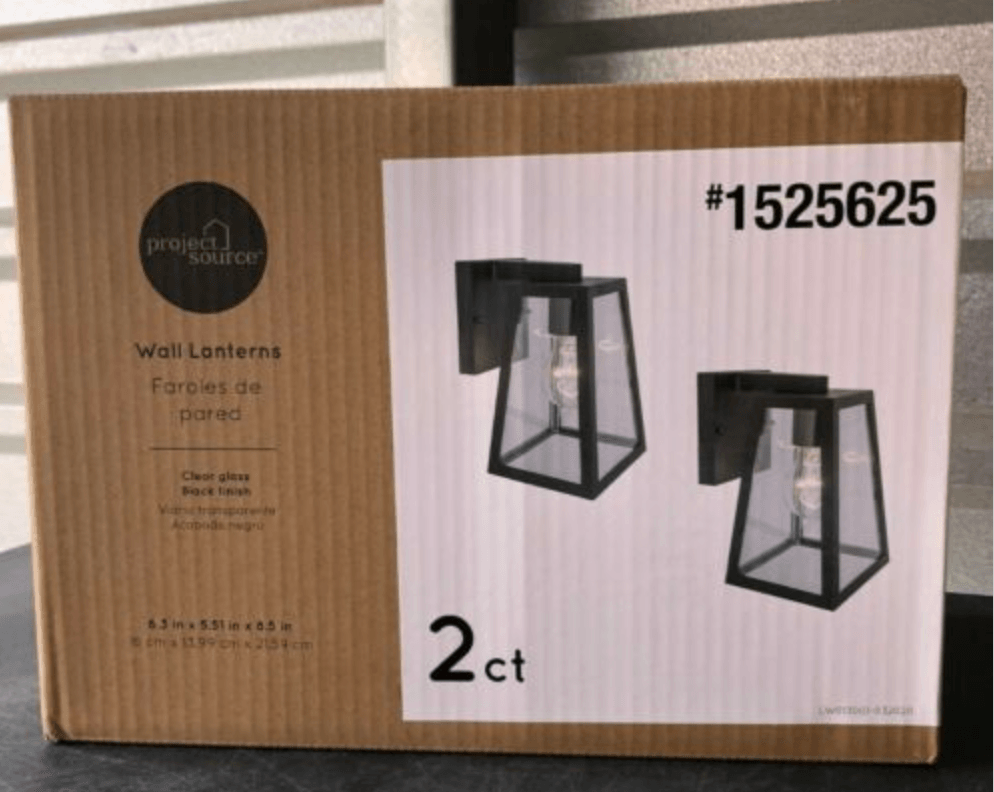 Project Source 2-Pack 8.5-in H Black Medium Base (E-26) Outdoor Wall Light