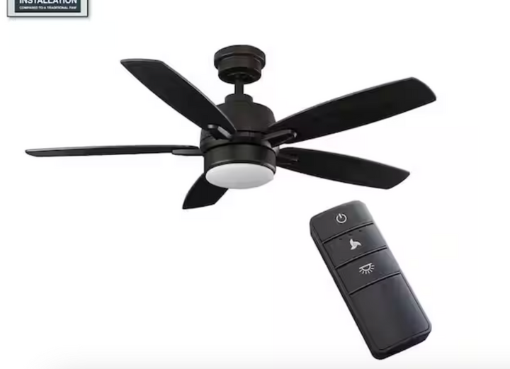 Fawndale 46 in. Indoor Integrated LED Bronze Ceiling Fan with Light Kit, 5 Reversible Blades and Remote Control