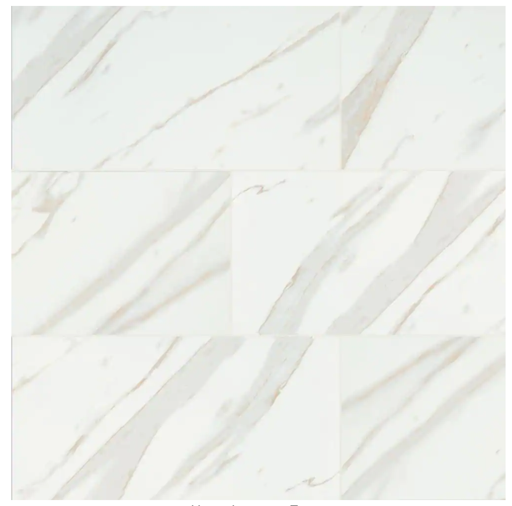 Pietra Calacatta 12 in. x 24 in. Matte Porcelain Marble Look Floor and Wall Tile (16 sq. ft./Case)