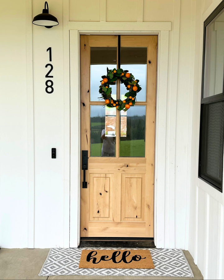 Krosswood Doors 32 in. x 96 in. Rustic Knotty Alder 4-Lite Clear Glass 2-Panel Unfinished Wood Front Door Slab
