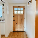 Krosswood Doors 36 in. x 80 in. Craftsman 2-Panel 6-Lite Clear Low-E Knotty Alder Unfinished Wood Front Door Slab