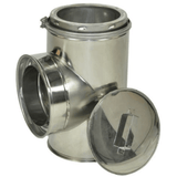 8-Inch Chimney Pipe Tee with Cleanout Cap (Stainless Steel)