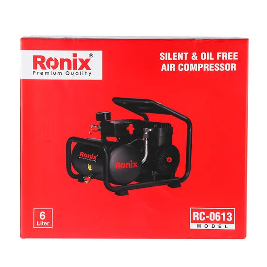 Ronix Silent Oil-Free OEM High Pressure 6L 1.1HP Mini Mobile Portable Air Compressor