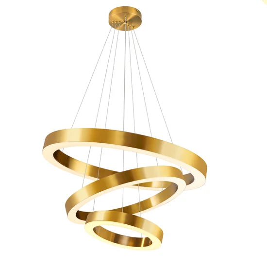 DLSS LIGHTING Simple Chandelier Lighting Design Gold Metal Home Decor LED Pendant Lamp light