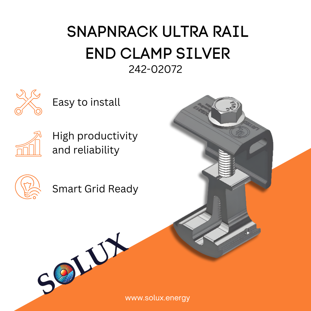 SnapNrack Ultra Rail End Clamp Silver