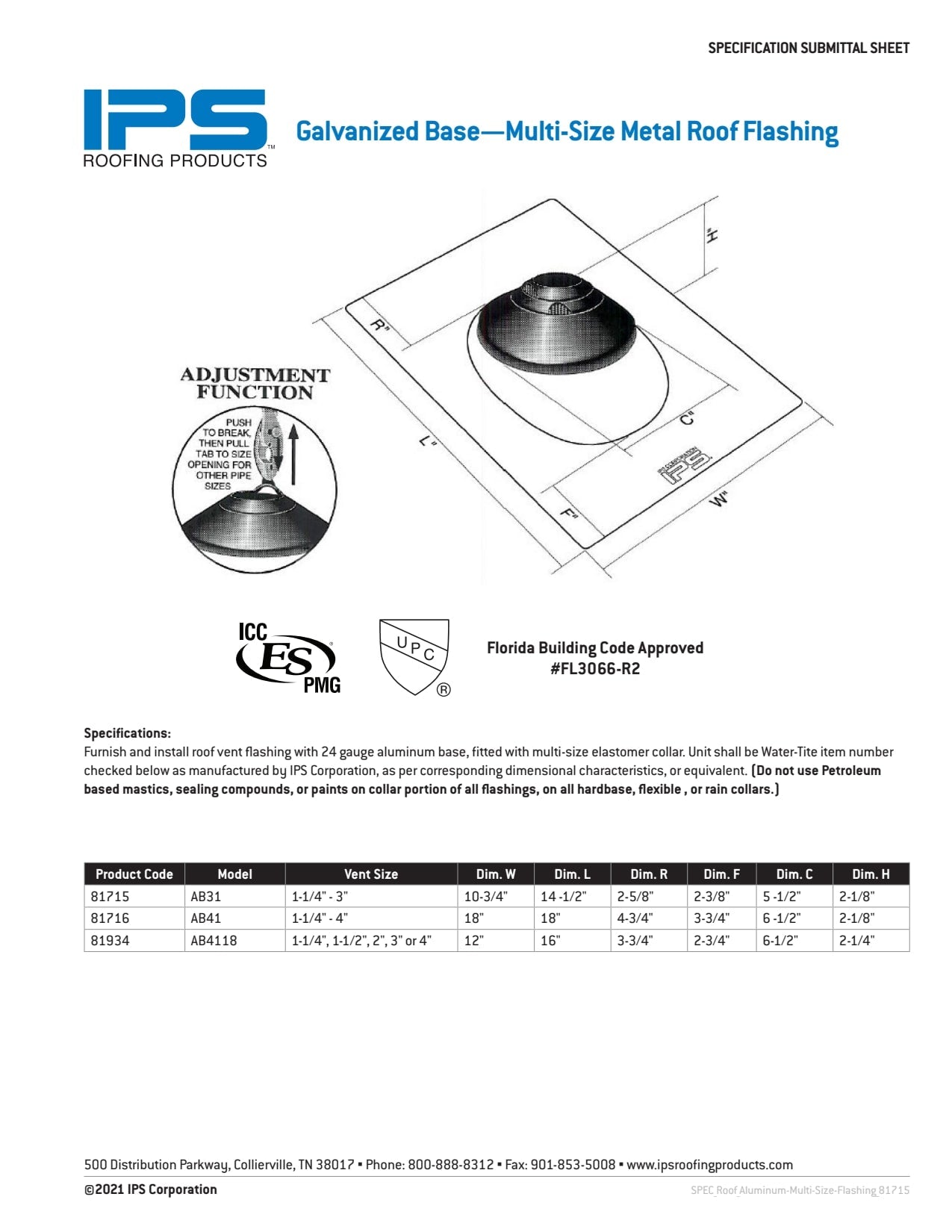 IPS Multi-Size 4N1 Aluminum Base Pipe Flashing Mill 1" - 4"