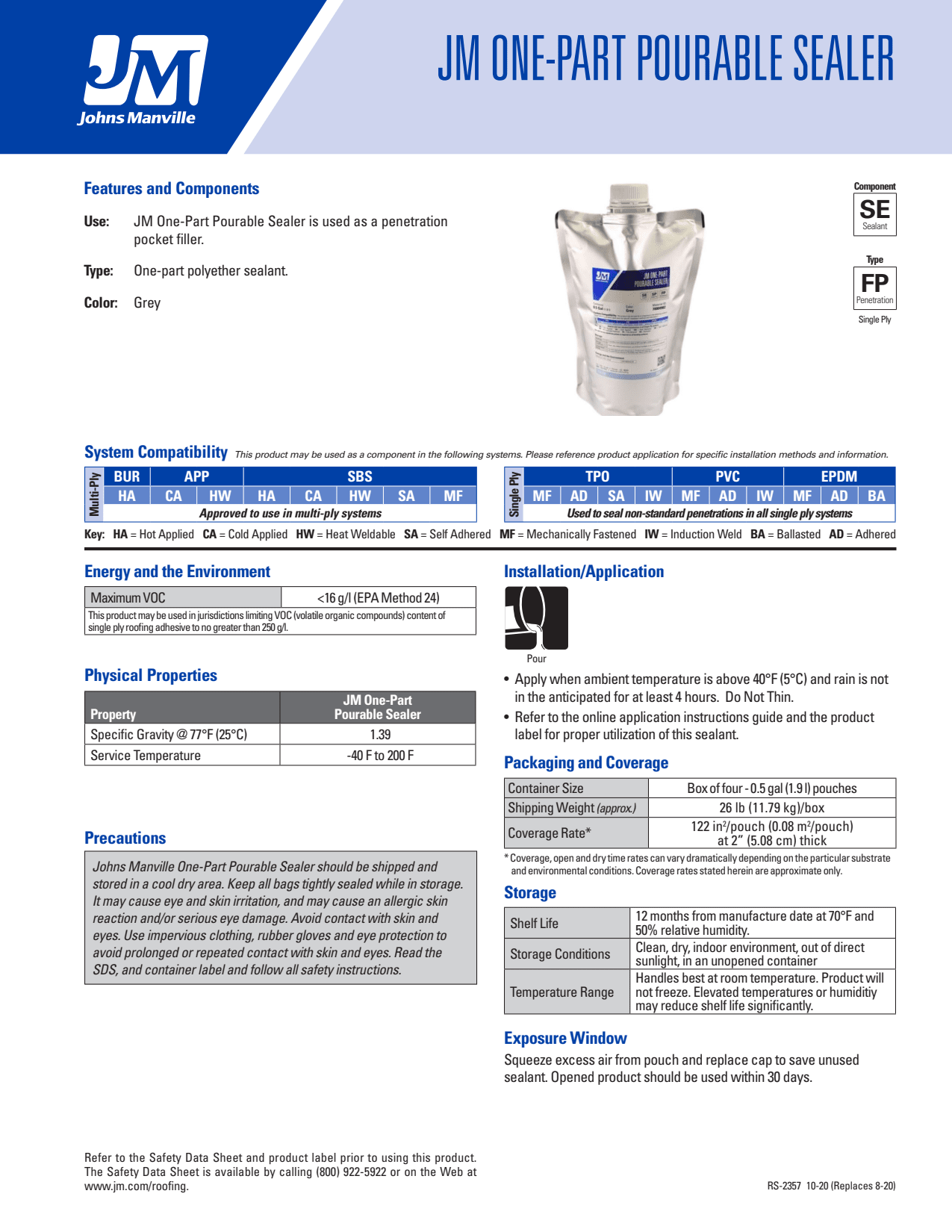 JM One-Part Pourable Sealer Black