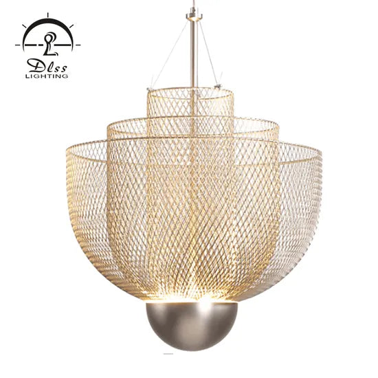 DLSS Lighting Stainless Iron Gold Color LED Light Source European Style Decorative Chandelier