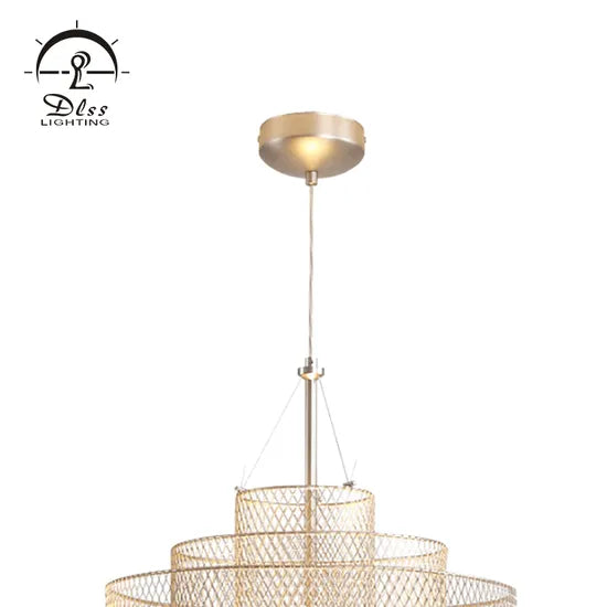 DLSS Lighting Stainless Iron Gold Color LED Light Source European Style Decorative Chandelier