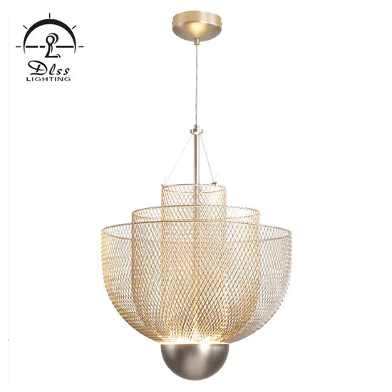 DLSS Lighting Stainless Iron Gold Color LED Light Source European Style Decorative Chandelier