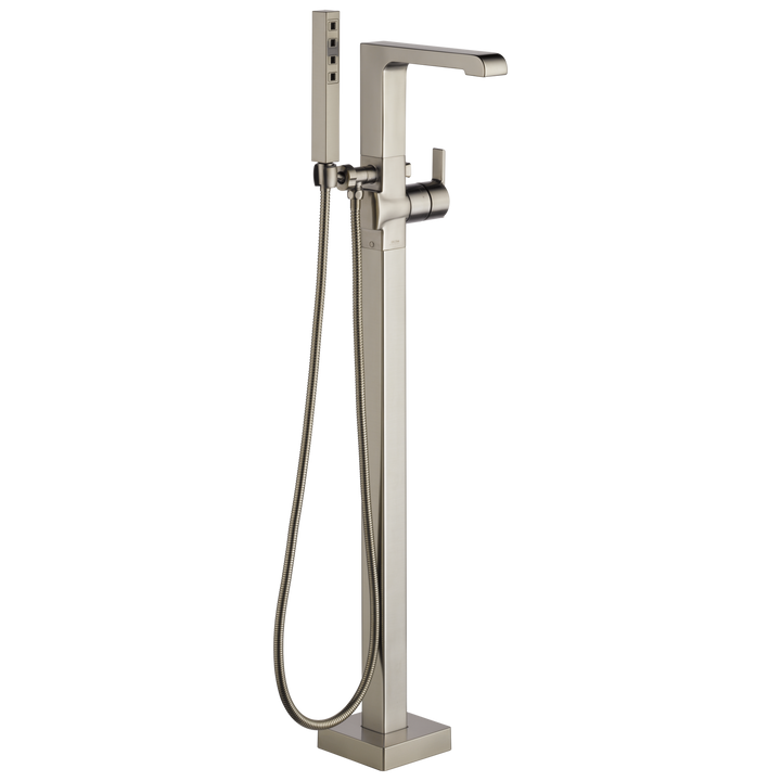 Delta Ara 1-Handle Freestanding Tub Filler with Hand Shower, Brilliance Stainless (T4767-SSFL)