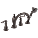 Delta Linden Venetian Bronze 2-Handle Deck-Mount Roman Tub Faucet with Hand Shower, Trim Kit Only (T4794-RB)