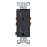 Leviton Decora 15 Amp Tamper-Resistant Duplex Outlet, Black