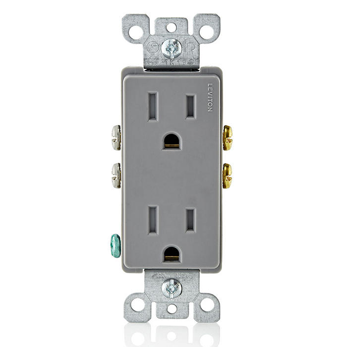 Leviton Decora 15 Amp Tamper-Resistant Duplex Outlet, Black