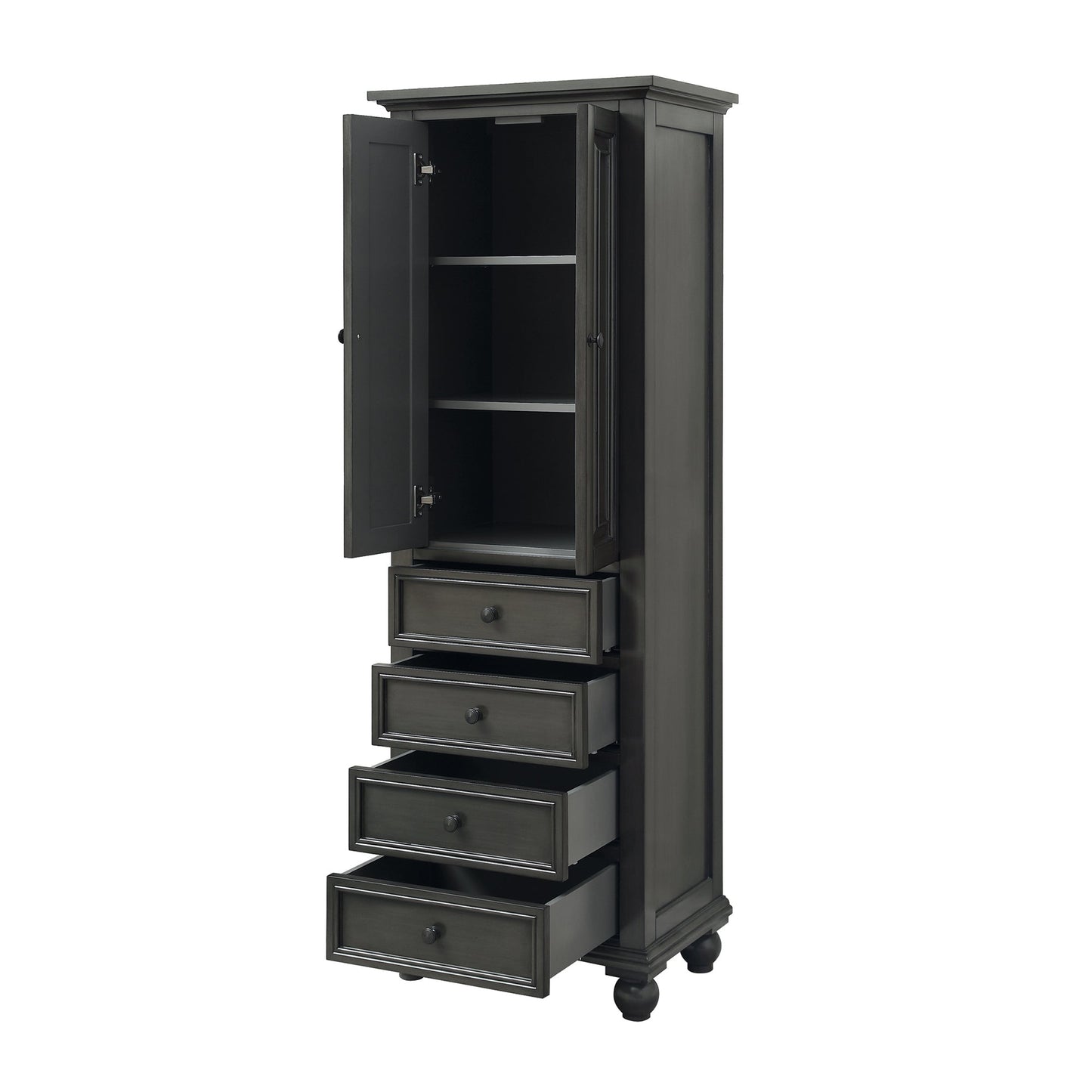 Avanity Thompson 24 in. W x 16 in. D x 68 in. H Charcoal Glaze Linen Cabinet