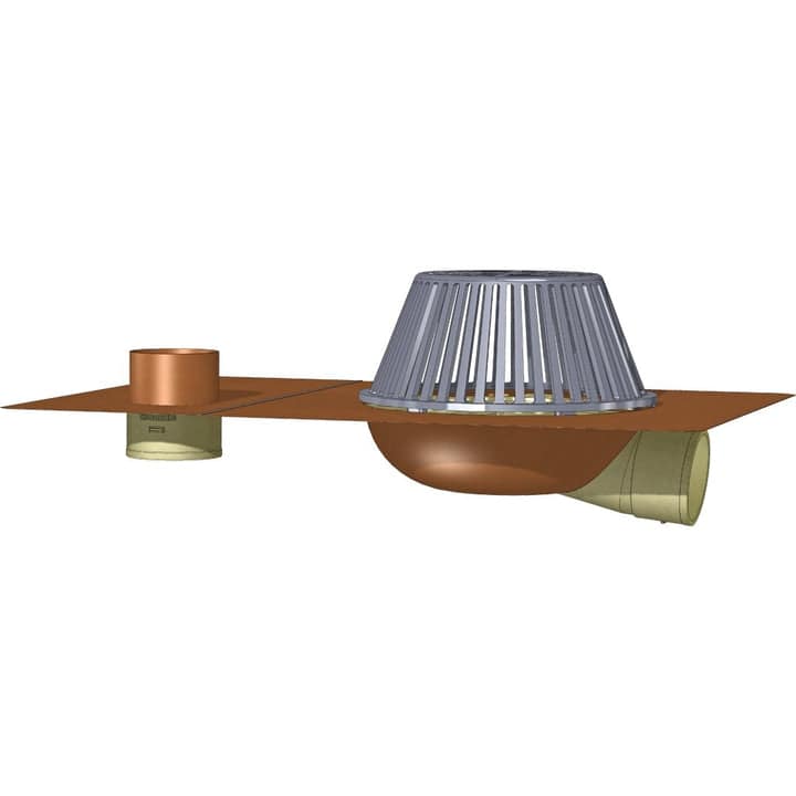 Thunderbird Copper Drain Side with Overflow 3"