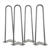 WEN 1/2 in. Diameter x 16 in. Mid‑Century Modern Raw Steel Hairpin Table Legs (4-Pack)