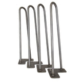 WEN 1/2 in. Diameter x 16 in. Mid‑Century Modern Raw Steel Hairpin Table Legs (4-Pack)