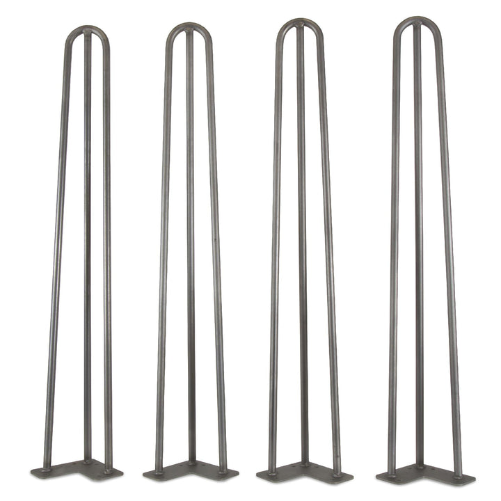 WEN 1/2 in. Diameter 28 in. Mid-Century Modern Raw Steel Hairpin Table Legs, 4-Pack